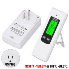 Wireless Thermostat US Plug-in Outlet Temperature Control °F/℃ Switch RF Remote