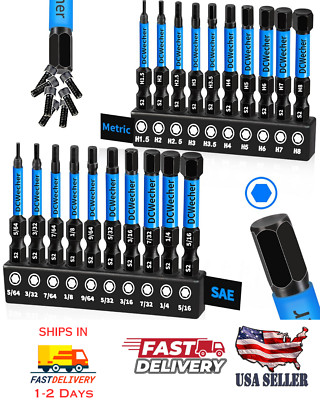20PCS Allen Key Set, Impact Hex Bits, S2 Steel, 1/4'' Hex, Magnetic, for DIY & C