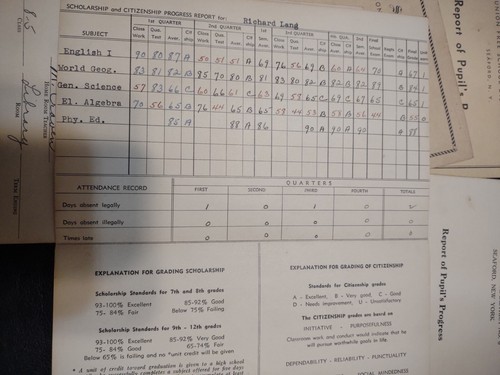 5 vintage school report cards Seaford public school Union free school Seaford NY - Picture 5 of 7
