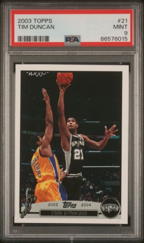2003 Topps #21 Tim Duncan   Basketball San Antonio Spurs, PSA 9 - Picture 1 of 1