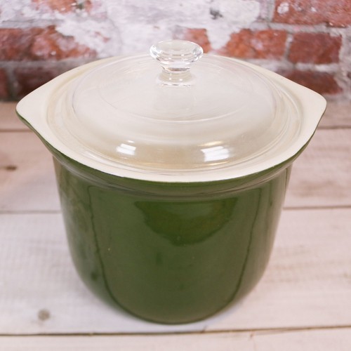 Bote de cerámica Shawnee verde blanco Pyrex Top vintage años 70 - Imagen 6 de 6