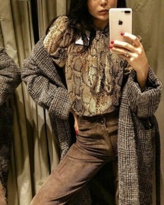 snake print sheer top