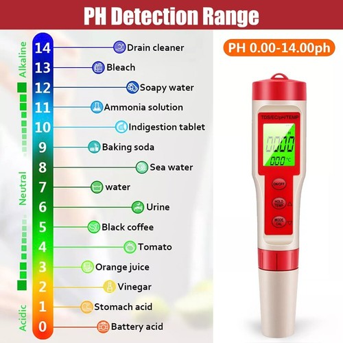 4 in 1 PH TDS EC TEMP Meter Digital Test Pen Home Drinking Water Quality Tester - Picture 4 of 11