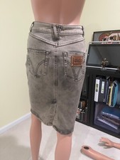 D&G Dolce & Gabbana Denim Jean Slit Gray Skirt 24