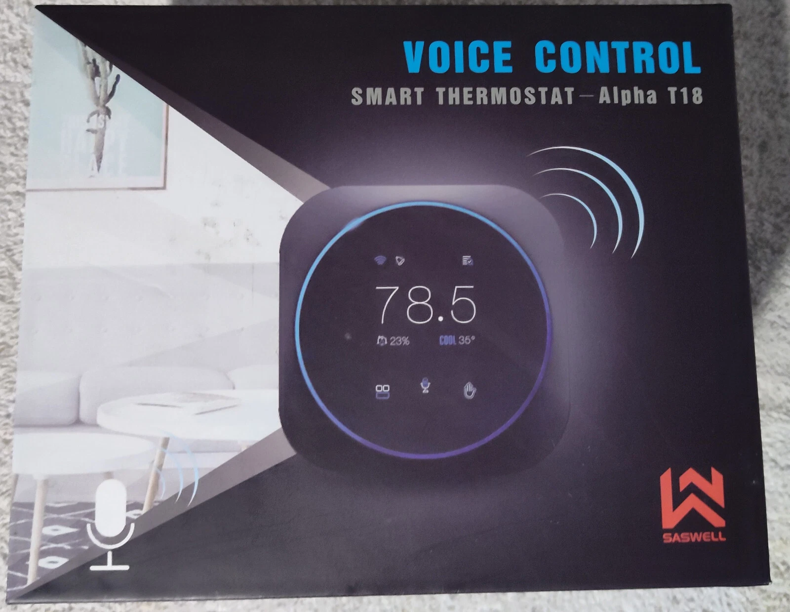 Saswell Alpha T18 Smart Thermostat WiFi Voice Control T18UTW-7 New Sealed