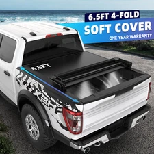 4-Fold Black 6.5FT Soft Truck Bed Tonneau Cover Fit 2004-2008 Ford F150 F-150