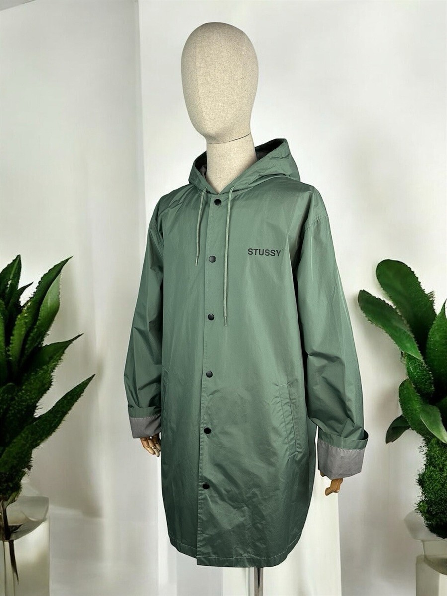 ジャケット・アウター stein OVERSIZED DOUBLE JACKET Green Stussy XL Green Hooded Lightweight Waterproof Jacket