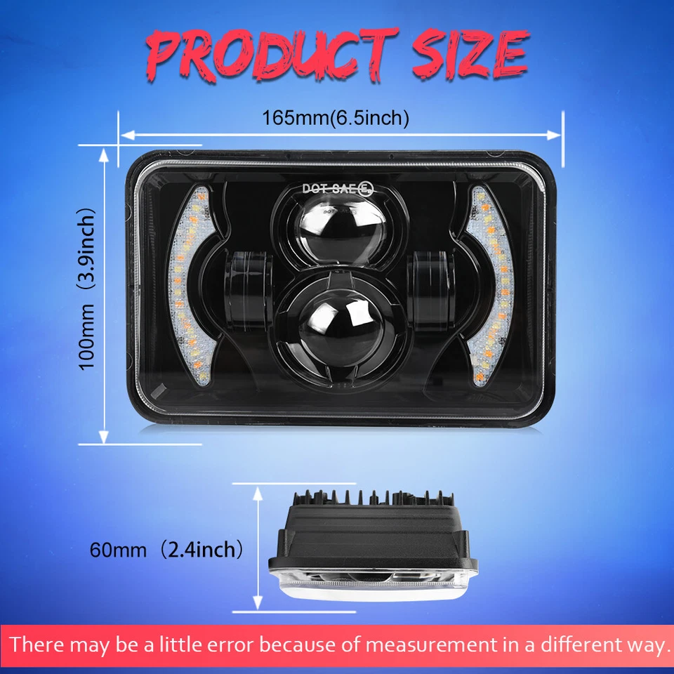 4 PIEZAS 4x6" 5x6" LED Faros Alto-Bajo Sellado Lámpara de Conducción para Ford LTD 1979-1986 Foto 4 de 4