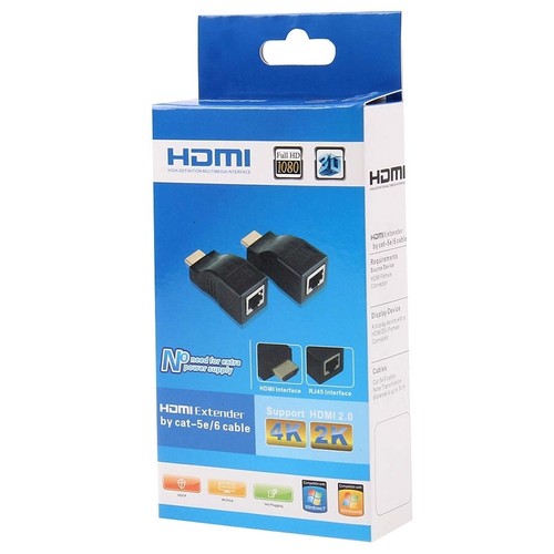 Adattatore estensore HDMI a RJ45 (recettore e trasmettitore) per cavo Cat-5e / 6 - Foto 5 di 8