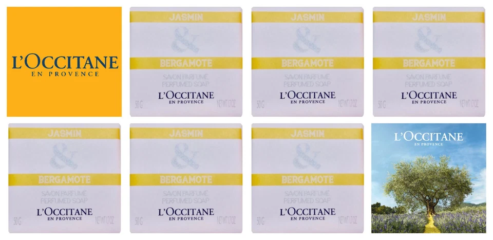 L’Occitane Jasmin & Bergamotte sanfte Seife 6 x 50g Papier verpackt - NEU