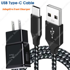 10Ft Long USB Type C Cable For Samsung Android USB Fast Charger Wall Power Block