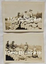 2 Vintage Photos WWII WW2 Military Bunker Visit in their Sunday Best Odd Picture