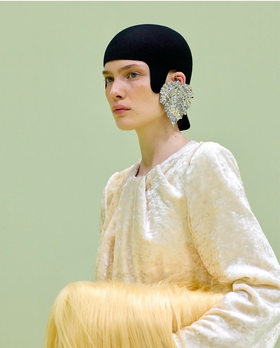 JIL SANDER By Luke Lucie Meier RUNWAY FALL 2024 AD CAMPAIGN LEAF EARRINGS