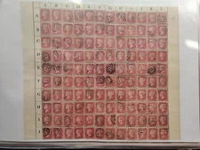 GB Victorian SG40 1d penny red Star line engraved Plate 57 qv postage stamps