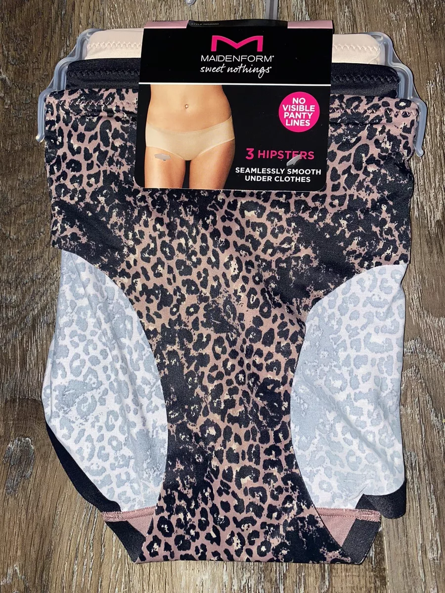 Maidenform ~ 3-Pair Women's Hipsters Underwear Nylon Blend Smooth (B) ~ XL/8