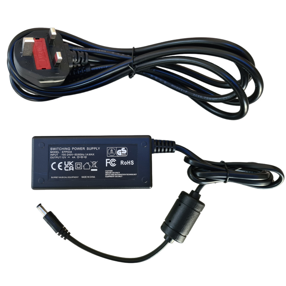 ROLAND FP-60X DIGITAL PIANO 12V 4A POWER SUPPLY ADAPTER