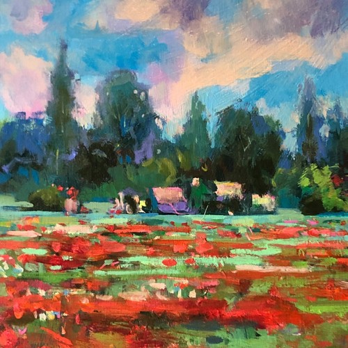 Poppy Land Painting Original Artwork California Poppy Field impressionism Art - Picture 2 of 7