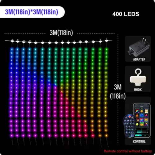 Smart LED RGB Curtain String Lights Fairy Light APP Control DIY Picture Display - Picture 13 of 18