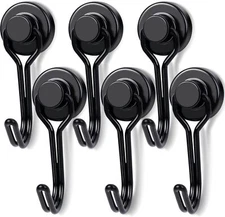 1/3/6 Pack Black Swivel Swing Magnetic Hooks 30Lbs Refrigerator Grill Key Holder