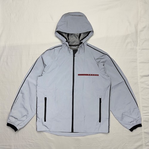 Prada Reflective Fabric Jacket Silver Size 38 Made In Italy