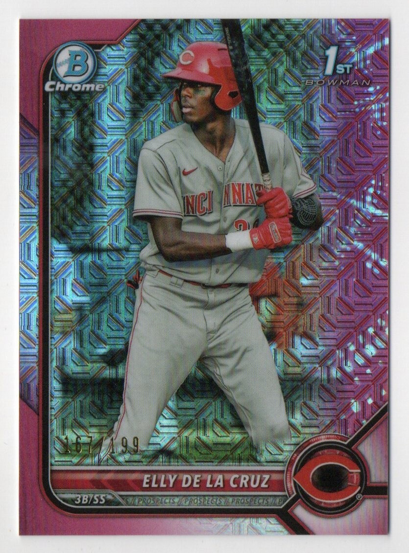 2022 Bowman Chrome 1st Elly De La Cruz #BCP-50 Mega Pink Mojo Refractor 167/199