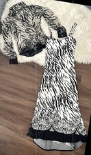Versace Jeans Couture Zebra Animal Print Fishtail Dress & Shirt Set XS