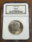 1964 Kennedy Silver Half Dollar 50 Cent Piece NGC MS64 Uncirculated