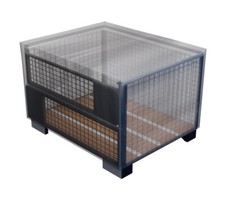 Abdeckhaube für Europalette Gitterbox  mit 2 Reißverschlüssen Abdeckplane Braun