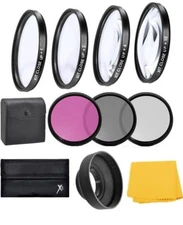 72mm 4Pc Macro Close-up & Filter Set For Olympus ED 12-200mm f/3.5-6.3 Lens