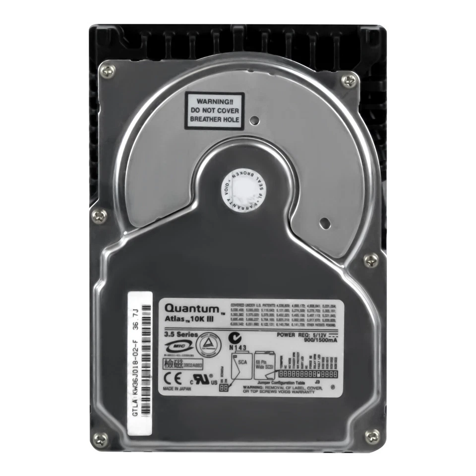 Hard Drive Quantum Atlas 10K III 36GB 10K 8MB SCSI U160 3.5'' KW36J018 - Image 2 of 3
