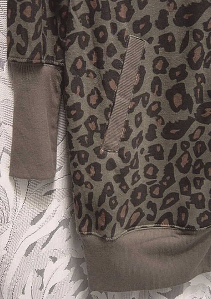 M JOE 拳击豹纹棉混纺拉链前长连帽卫衣 — 第 3/4 张图片