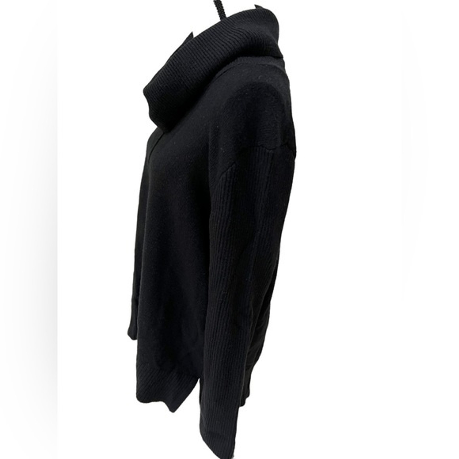 Cowl Neck Sweater Women's Large Black Tunic Rayon Vision 155 eBay