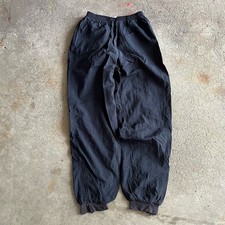 Vintage 90s Nike Black Boy M 10-12 Sporty Nylon Jogger Windbreaker Swishy Pants