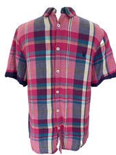 Aertex Button Down Short Sleeve Check Shirt - Medium / Large