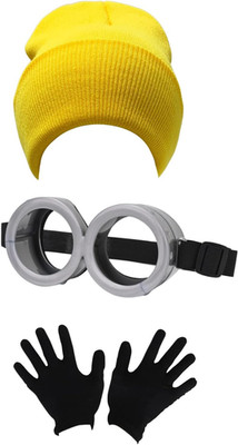 Herrenbekleidung Zubehör Retro Steampunk Goggles Gelb Strickmütze Schwarze Hands