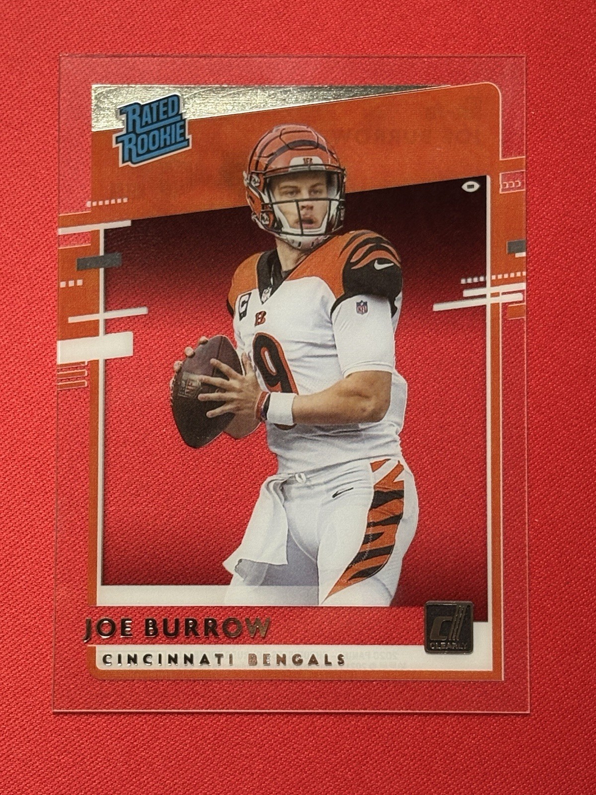 2020 Panini Chronicles - Clearly Donruss Rated Rookie Joe Burrow #RR-JB (RC)