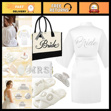 Bride to Be Gift Set - Slippers, Tote & Makeup Bag - Perfect Bridal Shower Gifts