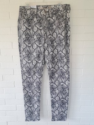 Seven7 Women's Jeans NWT Snake Skin Grey Size 12 Tummy Less