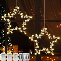 LED Fensterdeko Weihnachten Beleuchtet, 2 StüCk Batteriebetrieben