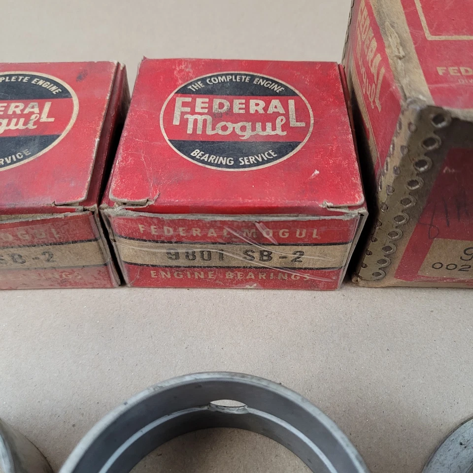 Rodamientos principales de cabeza plana Ford Mercury 1939-48 Federal Mogul 9801SB 9803SB .002 como nuevos Foto 4 de 4