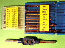 M1,4 Gewindeschneider auch mit Vorbohrer 1,1mm Profi-Gewindebohrer + WINDEISEN
