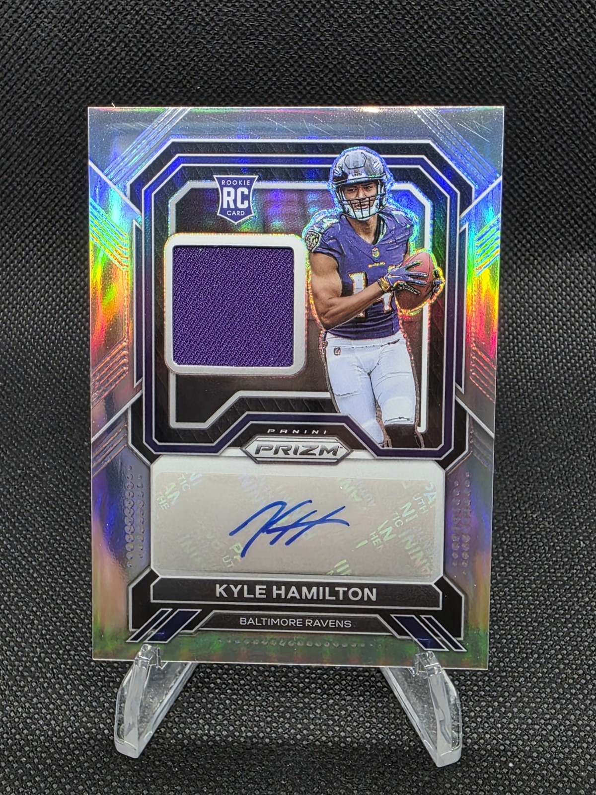 2022 Panini Prizm - Kyle Hamilton Rookie Silver Patch Auto 21/99 Ravens RPA-KH 