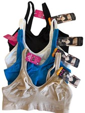 4 Maidenform Bras S Bralette Wirefree Comfort Black White Beige Blue 9431 NWT