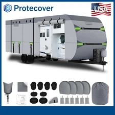 8 Layers Top Camper Cover Windproof Travel Trailer RV Cover Fit 20' to 22'