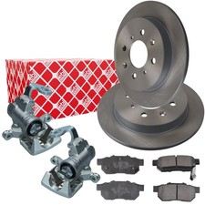 FEBI Bremsscheiben 239mm Beläge Bremssattel Satz Hinten für HONDA JAZZ III IV
