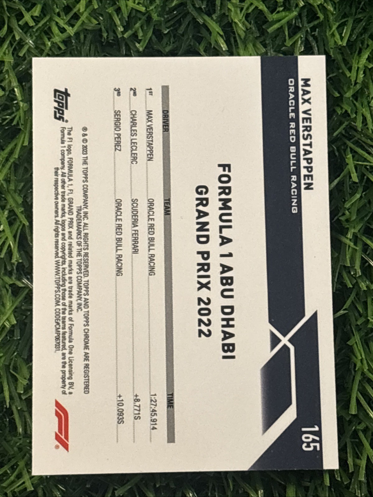2023 Topps Chrome Sapphire Edition Formula 1 F1 #165 Max Verstappen view 2