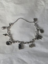 James Avery Sterling Silver Childs Bracelet W/ 7 Charms 6"