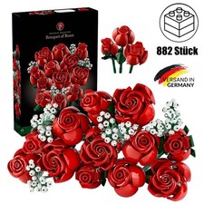 882 Stück Blumen Bausteine Set Blumenstrauß Bauspielzeug Valentinstag Geschenk