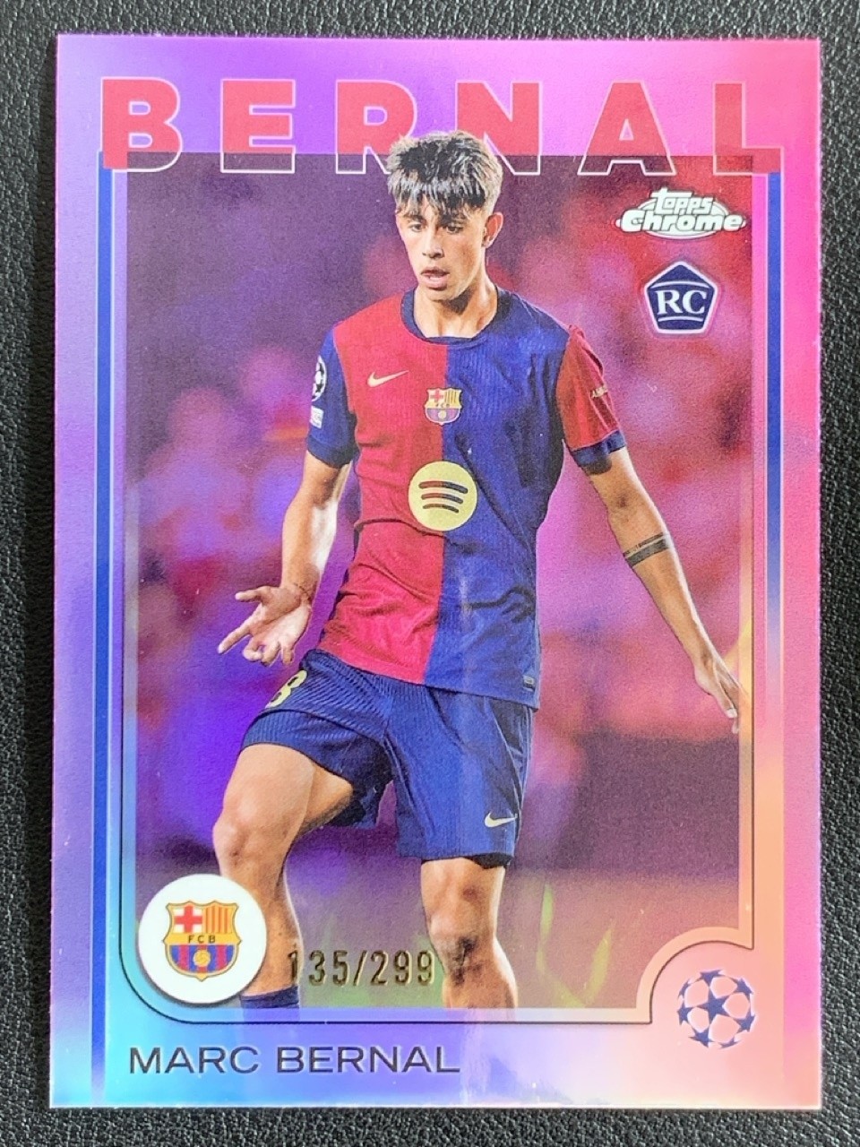 Marc Bernal 2024-25 Topps Chrome UCC Violet Refractor RC /299 #39