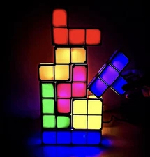 Night Light for Kids, Stackable LED 7 Colors 3D Puzzles Night Light Induction In